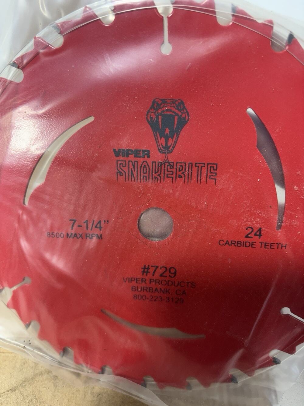 Viper Snakebite 7-1/4" Circular Saw Blade 24T Carbide Framing #729 NOS